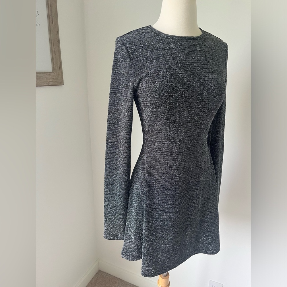 Reformation Gray Sparkly Riley Mini Dress - Picture 5 of 9
